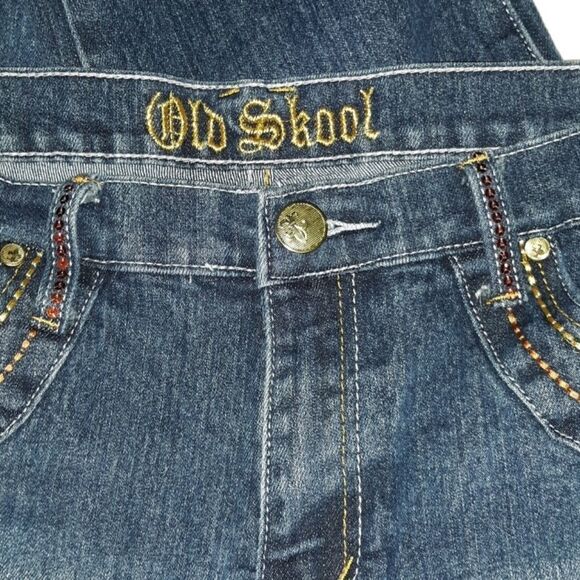 Old Skool Bling Fleur de Lis Design Jeans 16 - Picture 7 of 8